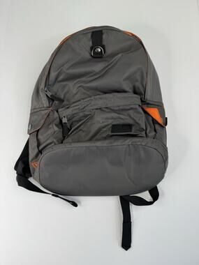 New Era Backpack Gray Orange Multi Pocket Padded School Travel Bag